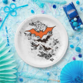 汚れこうもりハローウィンパーティ供給白 ペーパープレート (パーティー)