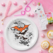 汚れこうもりハローウィンパーティ供給白 ペーパープレート (パーティー)