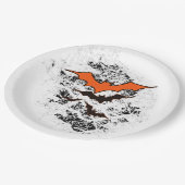 汚れこうもりハローウィンパーティ供給白 ペーパープレート (アングル)