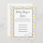 汚れたおむつのゲームのベビーシャワーのパーティー 案内ポストカード (正面/裏面)