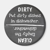 汚れたきれいなお皿が何かをする マグネット (正面)