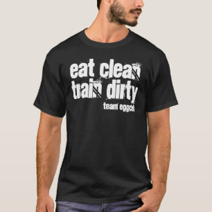 汚れたきれいな列車を-基本的なティー食べて下さい Tシャツ