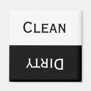 汚れたきれいにして下さい(黒及び白) マグネット