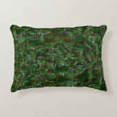 汚れたらせん状に透明な濃い緑の画像 アクセントクッション (正面)