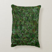 汚れたらせん状に透明な濃い緑の画像 アクセントクッション (裏面(縦))