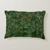 汚れたらせん状に透明な濃い緑の画像 アクセントクッション (裏面)