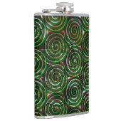 汚れたらせん状に透明な濃い緑の画像 フラスク (右)