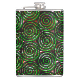 汚れたらせん状に透明な濃い緑の画像 フラスク