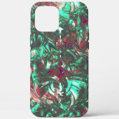 汚れたアクアマリンと赤、鈍い黒で汚れた Case-Mate iPhoneケース (裏面)