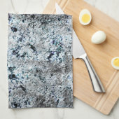 汚れたカーボン銀色の菌、非常に素朴なイメージ キッチンタオル (四つ折り)