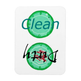 汚れたクリーンなグリーンプレート食洗機磁石 マグネット