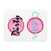 汚れたクリーンなピンク色のプレート食洗機磁石 マグネット (横)