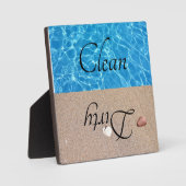 汚れたクリーン食洗機ビーチ水 フォトプラーク (正面)