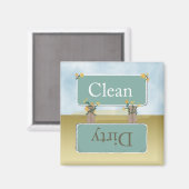 汚れたクリーン食洗機マグネットを聞いた_ マグネット (正面/裏面)