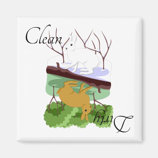 汚れたクリーン食洗機マグネットラビットハレバニー マグネット (正面)