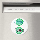 汚れたクリーン食洗機マグネット、緑のプレート マグネット (インサイチュ (食洗機))