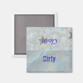 汚れたクリーン食洗機磁石 – 泡と星 マグネット (正面/裏面)