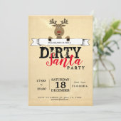 汚れたサンタのクリスマスのギフト交換オフィス 招待状 (スタンド正面)