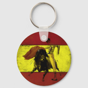 汚れたスペインのな旗の闘牛のKeychain キーホルダー