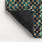 汚れたチェスとスクラッチ効果，青と黄色 マウスパッド (コーナー)