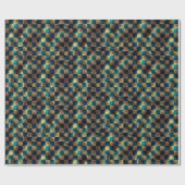 汚れたチェスとスクラッチ効果，青と黄色 ラッピングペーパー (フラット)