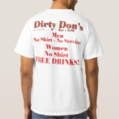 汚れたドンのバー及びグリル Tシャツ (裏面)