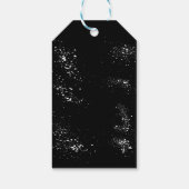 汚れたペイントのしぶき 黒と白で ありがとう ギフトタグ (裏面)