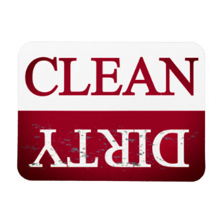 汚れたマゼンタのクリーン食洗機 マグネット
