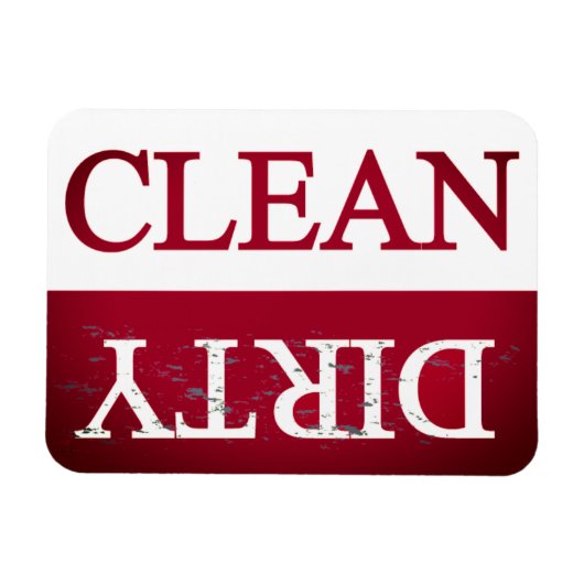 汚れたマゼンタのクリーン食洗機 マグネット (横)