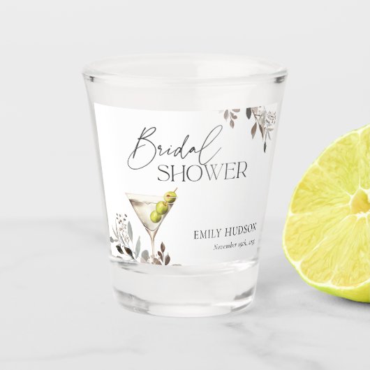 汚れたマティーニ カクテル ブライダル シャワー ショットグラス (正面)