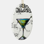 汚れたマルティーニのカクテルのレシピ セラミックオーナメント (右)