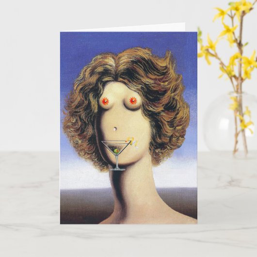 汚れたマーティニ 誕生日グリーティングカード カード (黄色い花)