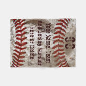汚れた一見のパーソナライズな野球毛布3のサイズ フリースブランケット (正面(横))