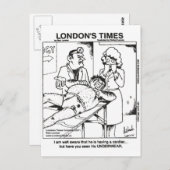 汚れた下着と病院のおもしろいギフト&ティー ポストカード (正面/裏面)