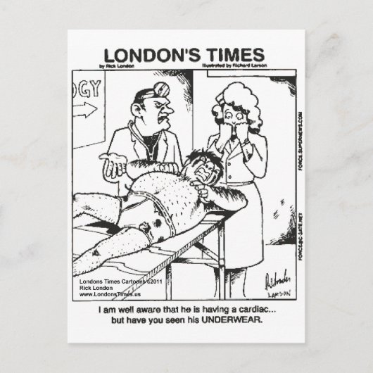 汚れた下着と病院のおもしろいギフト&ティー ポストカード (正面)