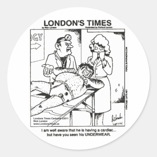 汚れた下着と病院のおもしろいギフト&ティー ラウンドシール (正面)