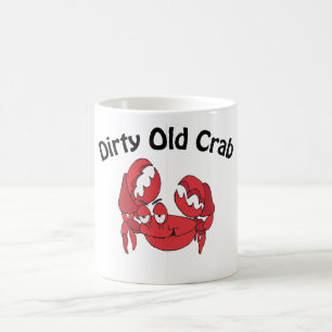 汚れた古いカニ コーヒーマグカップ