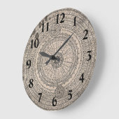 汚れた古いコンパスマップ ラージ壁時計 (傾斜)