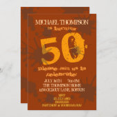 汚れた古い誕生日の男の招待状 招待状 (正面/裏面)