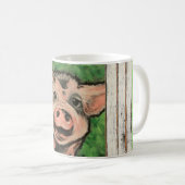 汚れた小さいコブタ及び納屋木マグ コーヒーマグカップ (正面右)