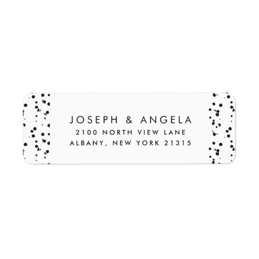 汚れた小さなインクの結婚斑点の差出人住所 ラベル (正面)