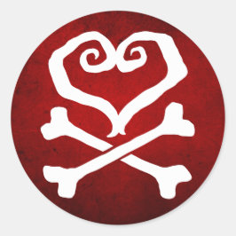 「汚れた愛」ハートとクロスボーン ラウンドシール