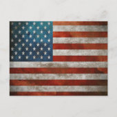 汚れた星条旗のヴィンテージ国旗のポストカード ポストカード (正面)