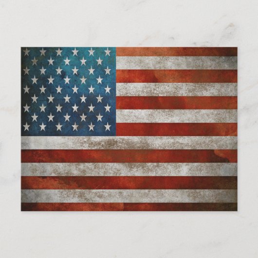 汚れた星条旗のヴィンテージ国旗のポストカード ポストカード (正面)