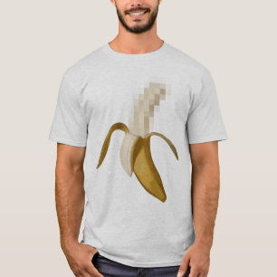 汚れた検閲された皮をむかれたバナナ Tシャツ