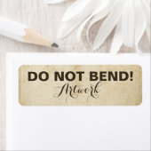 汚れた歪み 折り曲げないで アート作品注意 フォント ラベル (インサイチュ)