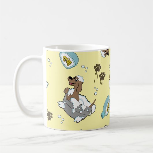 汚れた犬洗い桶 コーヒーマグカップ (左)