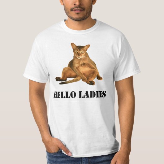 汚れた猫のTシャツ、こんにちは女性メンズグラフィックのTシャツ Tシャツ (正面)