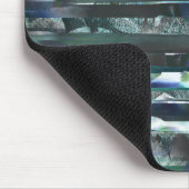 汚れた粗いストライプ質感のシアンの裂けた マウスパッド (コーナー)