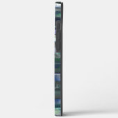 汚れた粗いストライプ質感のシアンの裂けた Case-Mate iPhoneケース (裏面 / 左)